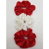 sipariş vakti Saten Saç Tokası Scrunchie Toka 3 adet (Kırmızıbeyaz001)