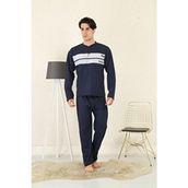 Şipka %100 Pamuklu Süprem Erkek Büyük Beden Pijama Takımı 835 - Lacivert - 4XL