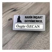 Sıradışı Reklam Yaka Kartı Isimlik Özel Logo Baskılı 5 Adet - SİLVER - MIKNATISLI