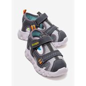 Şirin Bebe Unisex Çocuk Siyah-Gri Işıklı Anatomik Hafif Günlük Sandalet Bebe