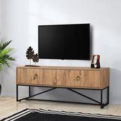 Sivas Gözde Mobilya Loft Ferforje 151x62x49 cm Çekmeceli TV Sehpası