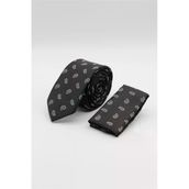 Siyah-Beyaz Desenli 6 Cm Kravat 1090255120