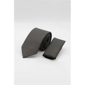 Siyah-Gri Desenli 7 Cm Kravat 1090260118
