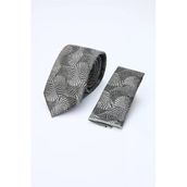 Siyah-Gri Desenli 7 Cm Kravat 1090260123