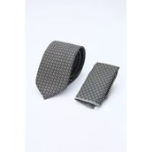 Siyah-Gri Desenli 7 Cm Kravat 1090260132