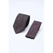 Siyah-Lila Desenli 7 Cm Kravat 1090260122