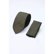 Siyah-Yeşil Desenli 7 Cm Kravat 1090260128