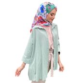 Siyane 00603 Turuncu Scarf Pamuklu Çiçek Desenli Soft Eşarp