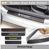 Size Özel 4 Adet Karbon Kapı Eşiği Sticker