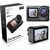 SJ11 Active Dual Screen 20MP 2.33 + 1.3 Inç 5ghz Wi-Fi 4K UHD H.265 Su Geçirmez Kasa 154° 1300MAH Aksiyon Kamerası Siyah