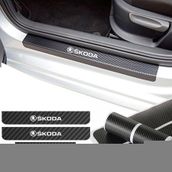 Skoda 4 Adet Karbon Kapı Eşiği Sticker