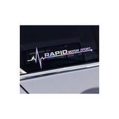 Skoda Rapid Yan Cam Sticker Oto Kapı 20 Cm X 7 Cm Holo-Chroma