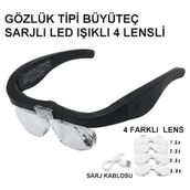 Skygo Şarjlı Gözlük Büyüteç 4 Farklı Lens 11537DC - Çok Renkli - Standart - Düz