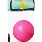 Slazenger 65CM Antı-Burst Gymball Fuşya(Pompa Dahil)+Slazenger 8mm Pilates Minderi Slazenger