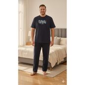 sleeproom ERKEK BÜYÜK BEDEN SADE PİJAMA TAKIMI Strong Baskı