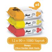 Sleepy 12x90'lı Citrus Garden Islak Bebek Havlusu