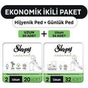 Sleepy 20'li Natural Ultra Uzun+32'li Uzun Günlük Ped