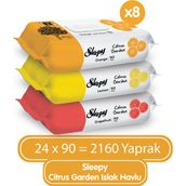 Sleepy 24x90'lı Citrus Garden Islak Bebek Havlusu