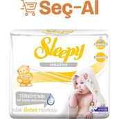 Sleepy 50'li Doğal Organik Pamuklu Islak Havlu (3 adet)