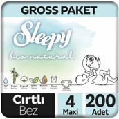 Sleepy Bio Natural No:4 Maxi 200 Adet Bebek Bezi