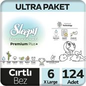 Sleepy Bio Natural No:6 XLarge 124 Adet Bebek Bezi