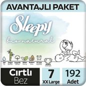 Sleepy Bio Natural No:7 XXLarge 192 Adet Bebek Bezi