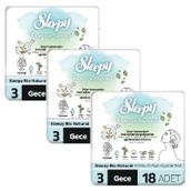 Sleepy Bio Natural Premium Plus Gece 54 Adet Hijyenik Ped