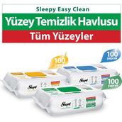 Sleepy Easy Clean 100'lü Beyaz Sabun Katkılı+100'lü Çamaşır Suyu Katkılı+100'lü Arap Sabunu Katkılı Islak Mendil