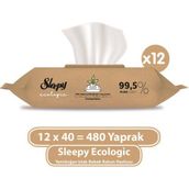 Sleepy Ecologic 12x40 Adet 480 Yaprak Islak Bebek Havlusu