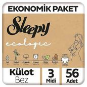 Sleepy Ecologic No:3 Midi 56 Adet Külot Bebek Bezi