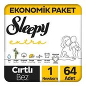 Sleepy Extra No:1 Yenidoğan 64 Adet Bebek Bezi