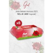 Sleepy Gül Kokulu 8x50'li Islak Mendil