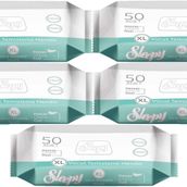 Sleepy Hasta Vücut Temizleme Islak Mendil Havlu 5x50 Yaprak Islak Mendil Seti