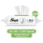 Sleepy Natural 90 Yaprak Yenidoğan Islak Bebek Bakım Havlusu (24 adet)