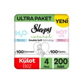 Sleepy Natural Double Soft No:4 Maxi 200 Adet Külot Bebek Bezi