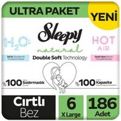 Sleepy Natural Double Soft No:6 XLarge 186 Adet Bebek Bezi