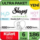 Sleepy Natural Double Soft No:6 XLarge 186 Adet Külot Bebek Bezi