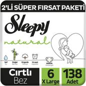 Sleepy Natural No:6 XLarge 138 Adet Bebek Bezi