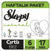 Sleepy Natural No:6 XLarge 17 Adet Bebek Bezi