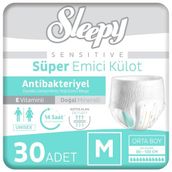 Sleepy Sensitive Antibakteriyel Medium 30 Adet Emici Külot