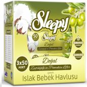 Sleepy Zeytinyağı ve Pamuksu Lifler 50x24'lü 1200 Yaprak Islak Havlu