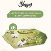 Sleepy Zeytinyağı ve Pamuksu Lifler 50x6'lı 300 Yaprak Islak Havlu