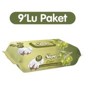 Sleepy Zeytinyağı ve Pamuksu Lifler 50x9'lu 450 Yaprak Islak Havlu
