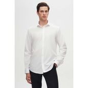 Slim Fit Beyaz Italyan Yaka Dar Kesim Klasik Kravatlık Uzun Kollu Kolay Ütülenebilir Nefes 2HF02ORT4185 - 2XL