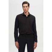 Slim Fit Siyah Italyan Yaka Dar Kesim Klasik Kravatlık Uzun Kollu Kolay Ütülenebilir Nefes 2HF02ORT4185 - XL