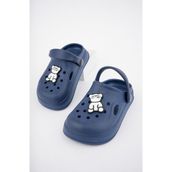 Slipcat Unisex Çocuk Sandalet Eğlenceli Figür Detayları ve Ayarlanabilir Velcro Bant ile - Lacivert