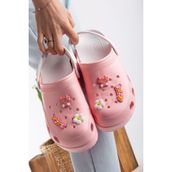 Slipcat Unisex Deniz Sabo Doktor Hemşire Hastane Confort Sandalet - Pudra