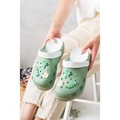 Slipcat Unisex Deniz Sabo Sandalet Hafif ve Esnek Yapı ile Kadın - Yeşil