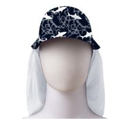 SlipStop Big White Junior Sun Hat Siyah Çocuk Şapka