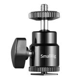 SMALLRIG Mini Ball Head 360°Swivel, Ballhead Mount with Maximum Load 3kg/6.6lbs with Removable 1/4" Hot Shoe Adapter for DSLR Monopod Light Stand - 761